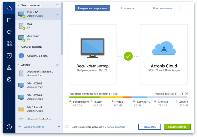 Продукты Acronis