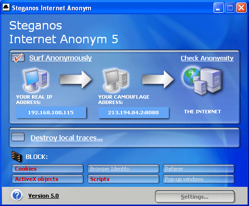 Скриншот к Steganos Internet Anonym Скриншот к Steganos Internet Anonym