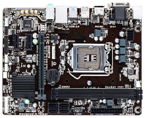 Gigabyte GA-H110M-S2 (Socket 1151, intel H110, 2*DDR4, VGA, PCI-Ex16, Gb Lan, Audio, USB 3.0, SATA 3.0, mATX) ; GAH11MS2-00-G