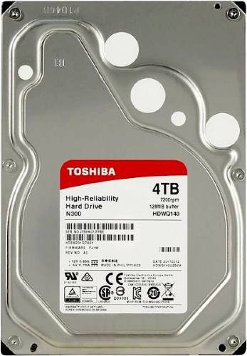 Toshiba NAS Drive N300 3.5" HDD SATA-III   4Tb, 7200rpm, 128MB buffer, HDWQ140UZSVA