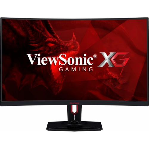 Viewsonic 32" XG3240C VA LED изогнутый, 2560x1440, 4ms, 300cd/m2, 178°/178°, 120Mln:1, 144Hz, HDMI*2, DP, USB-Hub, колонки, Tilt, Swivel, рег.по высоте, Headphone Out, VESA, Black-Red