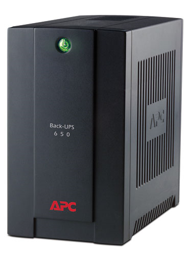 APC Back-UPS RS, 650VA/390W, 230V, AVR, 3xSchuko outlets (battery backup), DSL protection, USB, PCh., 2 year warranty (REP:BE525-RS,BR650CI-RS)