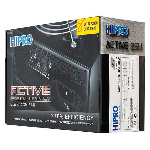 Блок питания HIPRO (HIPO DIGI) HPA-600W,  600Вт,  120мм,  черный, retail [737092]