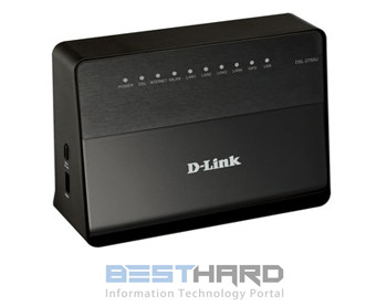 Беспроводной маршрутизатор D-LINK DSL-2750U/RA/U3A, ADSL2+, черный [955711]