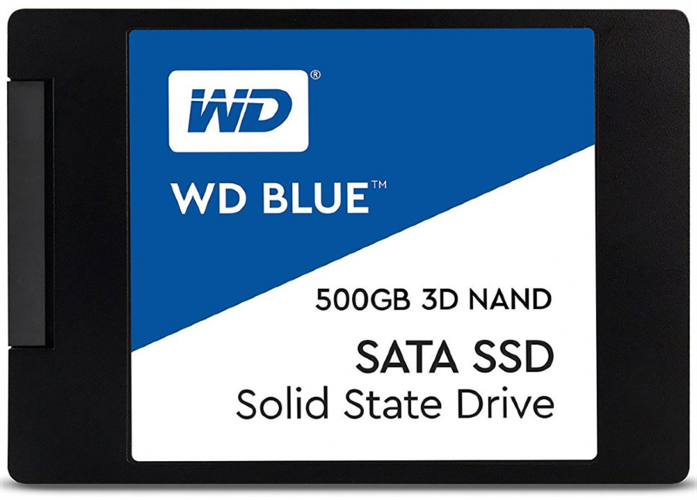 Western Digital SSD BLUE 500Gb SATA-III 2,5”/7мм 3D NAND WDS500G2B0A (аналог WDS500G1B0A)