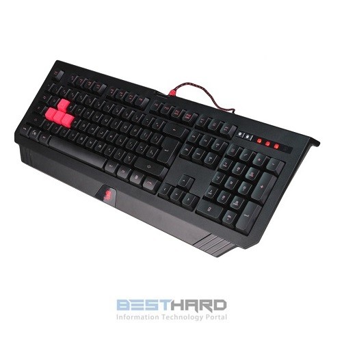  Клавиатура A4 Bloody B120, USB, c подставкой для запястий, черный [865081]