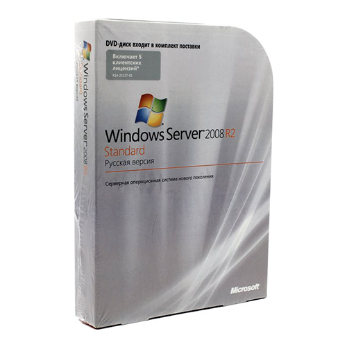 Microsoft Windows Server 2008 Standard R2 (x64) 5 CAL 1-4 CPU RU BOX [P73-05117]