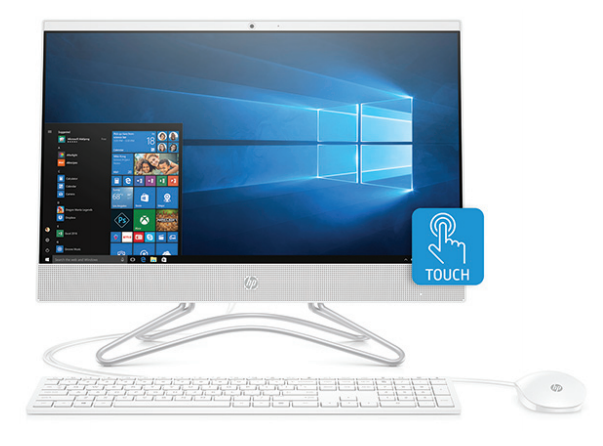 HP 22-c0037ur Touch 21,5" (1920x1080) Intel Core i5-8250U, 8GB DDR4-2400 SODIMM (1x8GB), SSD 128GB+ 1TB,  NVIDIA GT MX110, no DVD, USB kbd&mouse, Privacy VGA webcam, Snow White, Win10, 1Y Wty