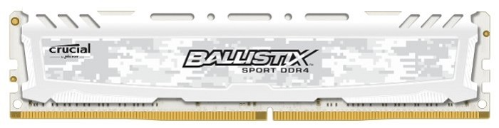 Crucial by Micron  DDR4  16GB  2666MHz UDIMM (PC4-21300) CL16 DRx8 1.2V (Retail) Ballistix Sport LT White