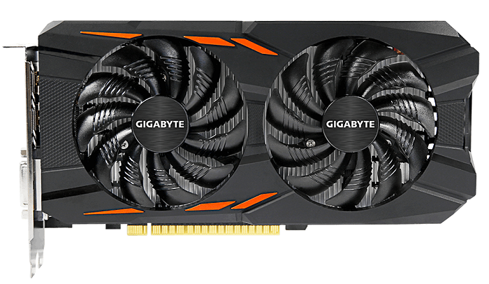 GIGABYTE GeForce GTX 1050TI, GV-N105TWF2OC-4GD, 4Гб, GDDR5, OC, Rtl