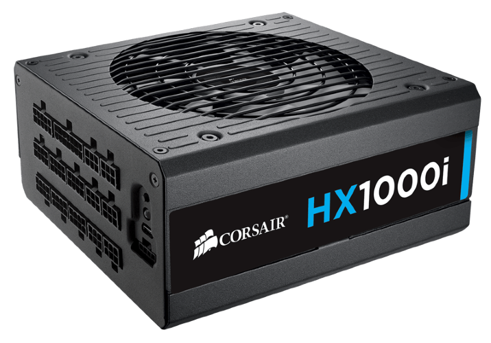 Corsair HX1000i (CP-9020074-EU), 1000W, 140-mm fan, 80 Plus Platinum, Fully modular, Corsair Link
