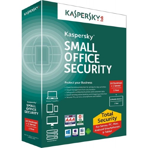 Kaspersky Small Office Security 6 for Desktops, Mobiles and File Servers (fixed-date) Russian Edition. 10-14 Mobile device; 10-14 Desktop; 1 - FileServer; 10-14 User 1 year Cross-grade License [KL4536RAKFW]