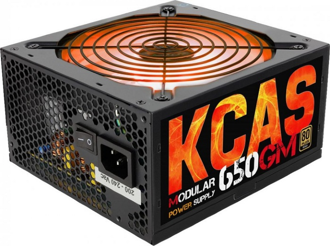 Блок питания Aerocool 650W Retail KCAS-650GM, модульный, ATX v2.4, 80+ Gold, 4+4-Pin, 2x PCI-E (6+2-Pin), 7x SATA, 4x MOLEX, 14-см c RGB подсветкой