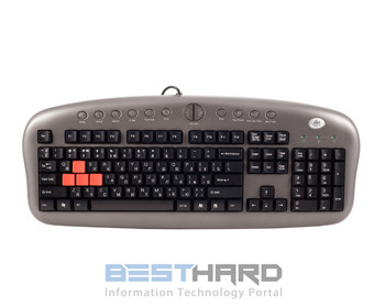 Клавиатура A4 KB-28G-1, USB, серый + черный