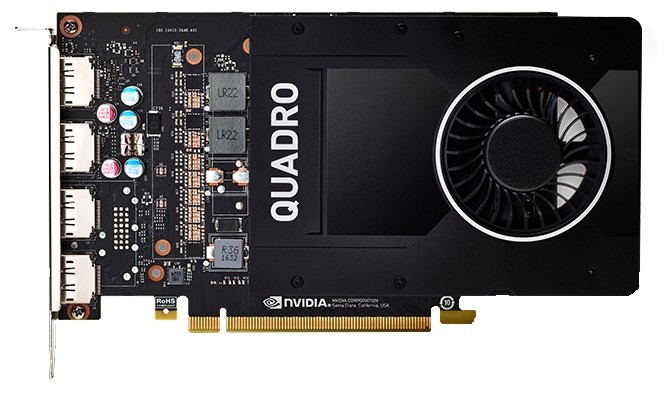 PNY Nvidia Quadro P2000 5GB PCIE 2xDP 160-bit DDR5 1024 Cores 4xDP to DVI-D (SL) adapter, Bulk