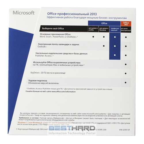 Microsoft Office 2013 Professional (x32/x64) BOX [269-16355]