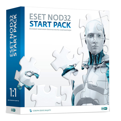 ESET NOD32 Start Pack - базовый комплект безопасности компьютера,  лицензия на 1 год на 1ПК BOX [NOD32-ASP-NS(BOX)-1-1]