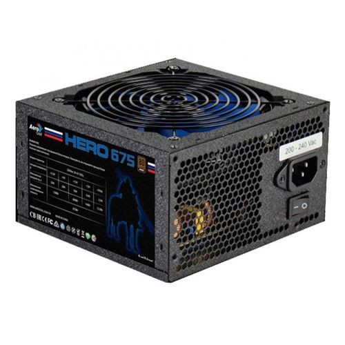 Блок питания AEROCOOL Hero 675,  650Вт,  120мм,  черный, retail [316536]