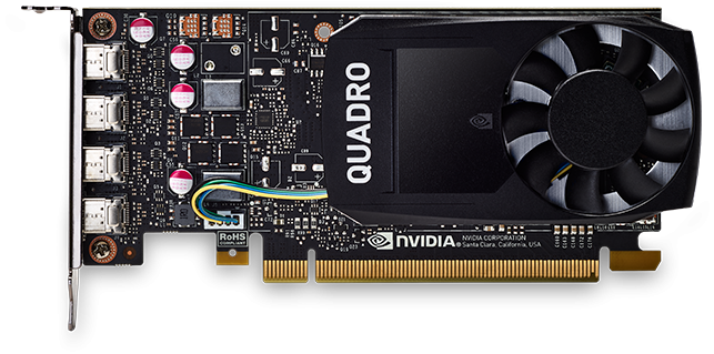 PNY Nvidia Quadro P1000 4GB DDR5, PCIE, 128-bit 640 Cores, 4*mDP1.4, 4*mDP to DP 1xmDP to DVI-D SL adapter, LP bracket, Bulk