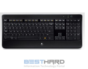 Клавиатура LOGITECH K800, USB, Радиоканал, c подставкой для запястий, черный [920-002395]