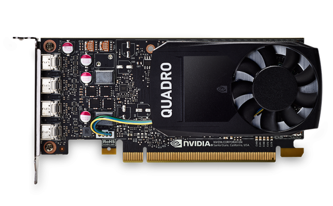 PNY Nvidia Quadro P1000DVI 4GB DDR5, PCIE, 128-bit 640 Cores, 4*mDP1.4, 4*mDP to DVI-D SL adapter, LP bracket, Retail