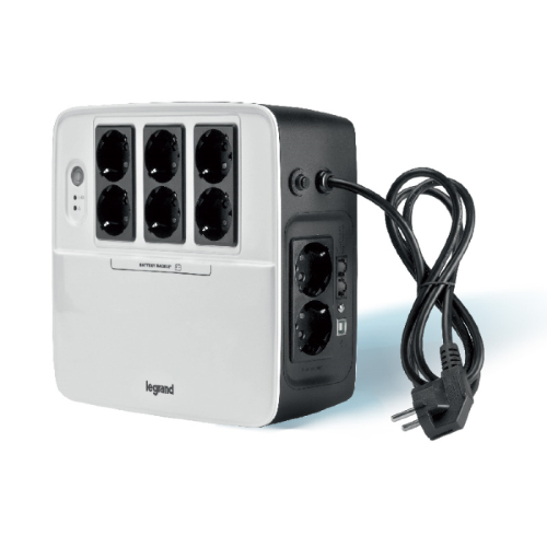 Legrand Keor Multiplug 600VA/360W, 8xSchuko outlets(2 Surge & 6 batt.), DSL protection, USB