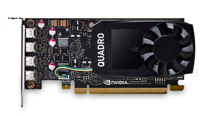 PNY Nvidia Quadro P1000 4GB DDR5, PCIE, 128-bit 640 Cores, 4*mDP1.4, 4*mDP to DP 1xmDP to DVI-D SL adapter, LP bracket, Retail